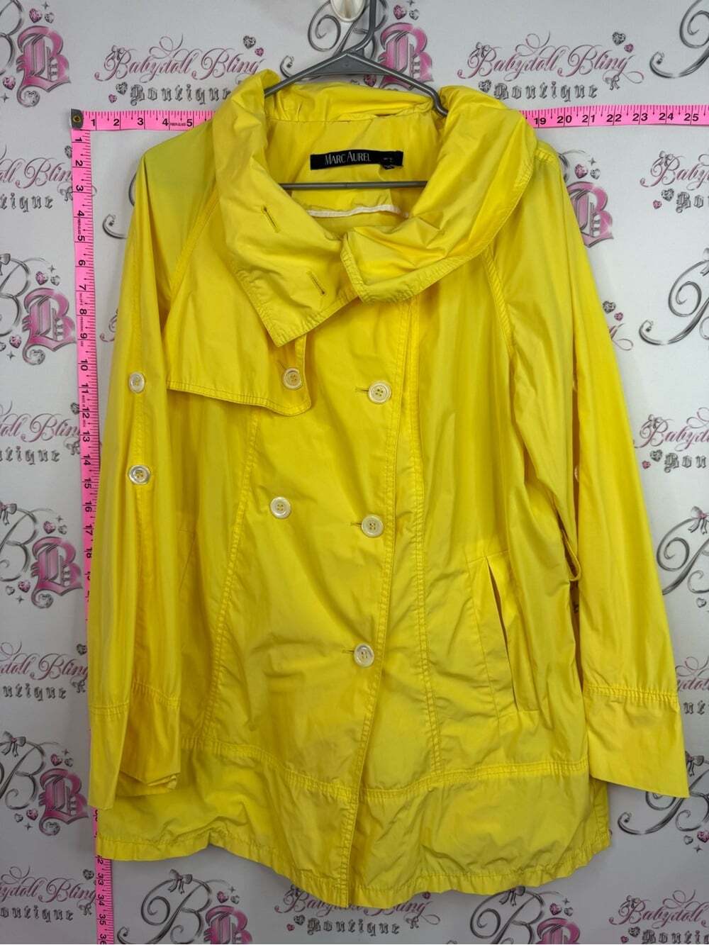 Marc Aurel jacket coat pea coat Yellow Lightweight Women's Rain Jacket